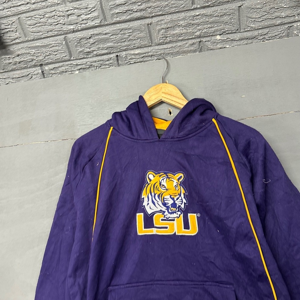 LSU Tigers Youth Hoodie Pro Edge Purple Yellow‎ Embroidered Logo Size 16/18 XL